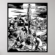 Crucificação do impressão da arte do vintage do Je