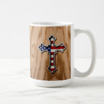 Cruz da bandeira dos EUA Caneca
