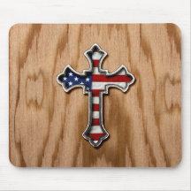 Cruz da bandeira dos EUA Mousepad