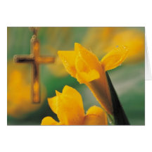 Cruz e Daffodils Cartão
