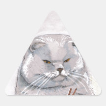 ©CSiravo do Sr. Grumps do gato do sushi Adesivo Triângulo