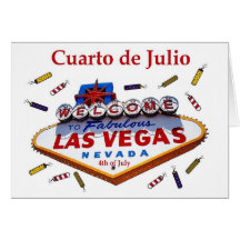 "Cuarto de Julio" Las Vegas 4o do convite de julho Cartoes