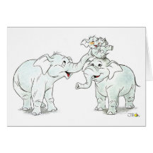 Cumprimento da família do elefante cartão