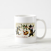 Cumprimento do Natal com jogo de três gatos Canecas