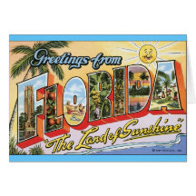 Cumprimentos de Florida - viagens vintage Cartoes