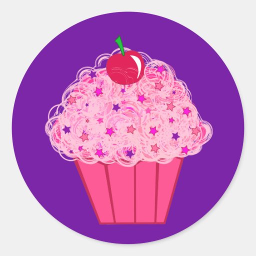 Cupcake Adesivos Em Formato Redondos
