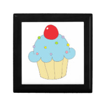 Cupcake azul caixa de presente
