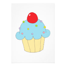 Cupcake azul convites