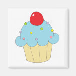 Cupcake azul imã de refrigerador