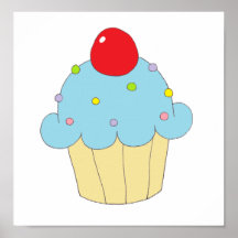 Cupcake azul impressão
