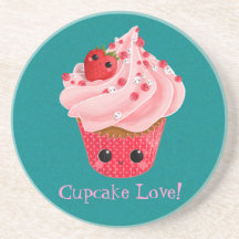 Cupcake bonito da morango porta copo para bebidas