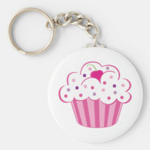 Cupcake cor-de-rosa chaveiros