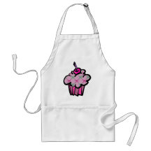 cupcake cor-de-rosa dos crossbones do crânio do pu avental