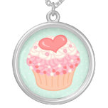 Cupcake da baunilha da morango pingente