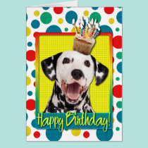 Cupcake do aniversário - Dalmatian cartões
