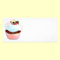 Cupcake do chocolate com amor perfeito panfletos