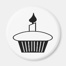 Cupcake preto e branco imãs