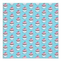 Cupcakes bonitos no fundo azul impressão de foto