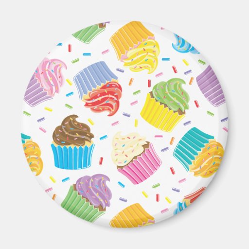 Cupcakes coloridos imã