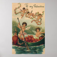 Cupido do dia dos namorados do Victorian do vintag Pôsteres