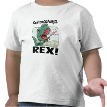 Customosaurus Rex edita com nome do seu miúdo! T-shirts