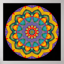 Da "mandala de cristal da edredão mandala" pôsteres