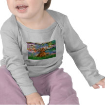 Dachshund (brown1) - lírios 2 camisetas