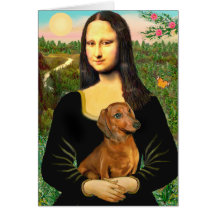 Dachshund (brown1) - Mona Lisa Cartoes
