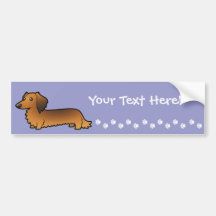 Dachshund dos desenhos animados (longhair) adesivo