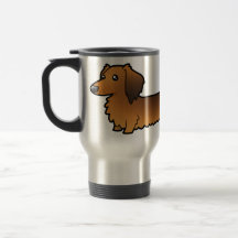 Dachshund dos desenhos animados (longhair) canecas