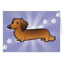 Dachshund dos desenhos animados (longhair) cartões