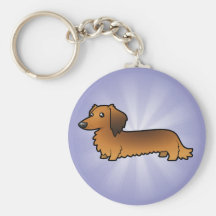 Dachshund dos desenhos animados (longhair) chaveiros