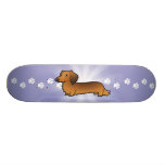 Dachshund dos desenhos animados (longhair) skate personalizado
