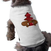 Dachshund engraçado dos desenhos animados roupa para pets