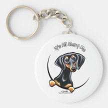 Dachshund preto de Tan seu toda aproximadamente mi Chaveiro