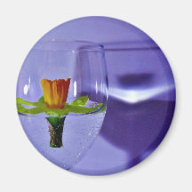 Daffodil na foto de vidro da arte imã