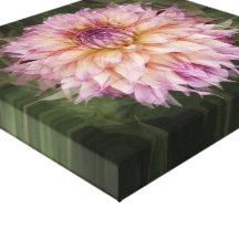 Dália espelhada floral impressão em canvas