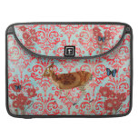 Damasco azul Macbook da jovem corça do vintage das Bolsas MacBook Pro