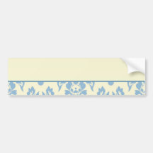 Damasco azul no casamento de creme do fundo adesivos