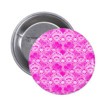 Damasco branco fúcsia feminino do laço do rosa que botons