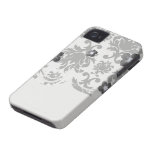 damasco branco preto formal ornamentado capas iPhone 4 Case-Mate