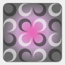 Damasco cinzento & cor-de-rosa adesivos quadrados