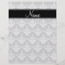 Damasco conhecido personalizado do branco cinzento panfletos