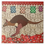 Damasco cor-de-rosa de bronze do cobre do Wallaby Azulejos