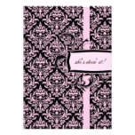 damasco cor-de-rosa do Liquorice 311-Julianna Convites Personalizados