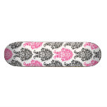 Damasco cor-de-rosa e preto skate personalizado