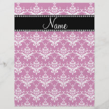 Damasco cor-de-rosa magenta conhecido personalizad panfletos coloridos