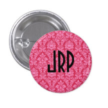 Damasco cor-de-rosa Monogrammed Botons