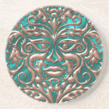 damasco de cobre líquido de 3D GreenMan na luxúria Porta Copos Para Bebidas