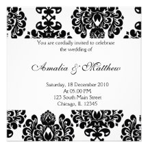 Damasco elegante do casamento convite